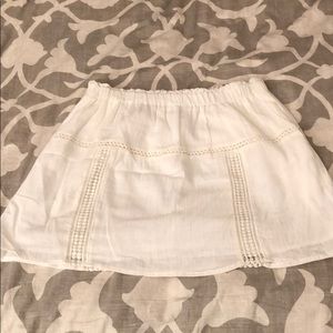 Madewell White Linen Mini Skirt